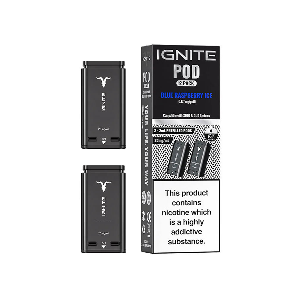 Ignite P8 SOLO/P15 DUO 2 Pack Refill Blue Raspberry Ice